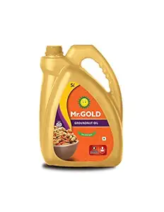 Mr.Gold Groundnut Oil Can, 5L | Pure | Natural | No preservatives | No artifical fragrances- Total 5L