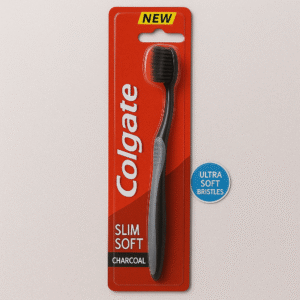 Colgate Slim Soft Charcoal Toothbrush – Ultra Soft Bristles for Deep Cleaning