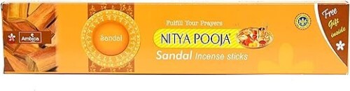 Ambica Nitya Pooja Agarbathies – Sandal Incense Sticks | 85g × Pack of 2