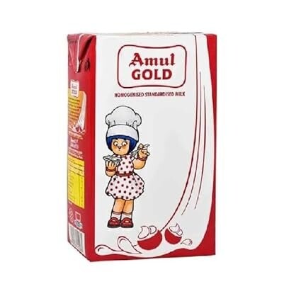 Amul Gold Milk – Homogenized Standardized, 1 లీటర్ కార్టన్