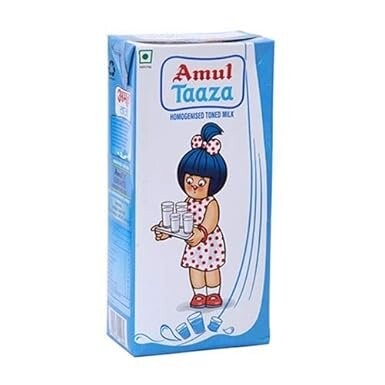 Amul Taaza – Homogenized Toned Milk, 200ml