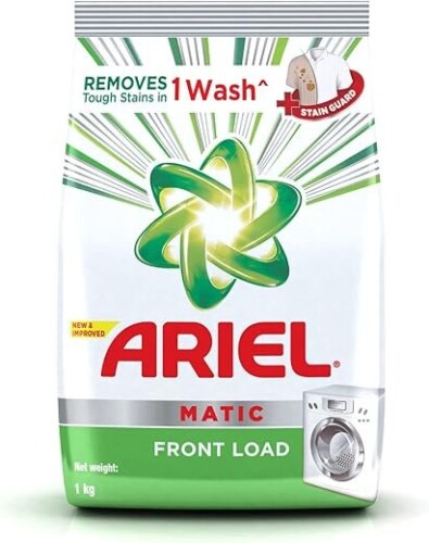 Ariel Matic Detergent Powder – Front Load 1kg | Specially Designed for Front Load Washing Machines | Powerful Stain Removal