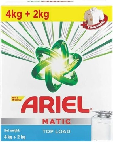 Ariel Matic Top Load Detergent Powder – 6kg | Designed for Top Load Washing Machines | Powerful Stain Removal