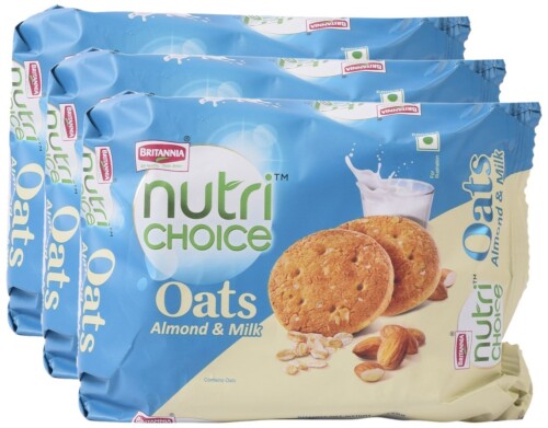 Britannia Star Combo – Oats Almond and Milk Biscuits, 150g (Pack of 3) | Promo Pack | Oatmeal