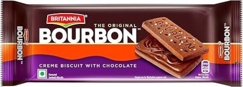 Britannia The Original Bourbon - Creme Biscuit with Chocolate, 100g