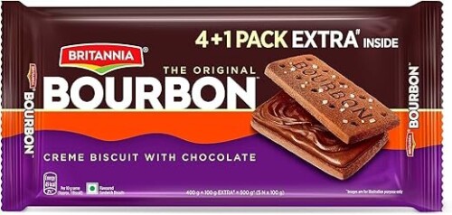 Britannia The Original Bourbon – Chocolate Creme Biscuits – 500 గ్రాములు (Buy 4 Get 1 Free)