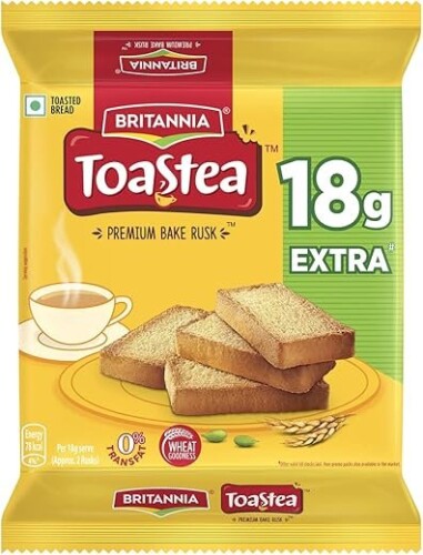 Britannia Toastea Premium Bake Rusk with Elaichi, Sooji & Wheat, 183g