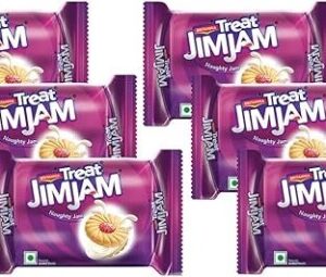 Britannia Treat Jim Jam Cream Biscuits, 138g (Pack of 6)