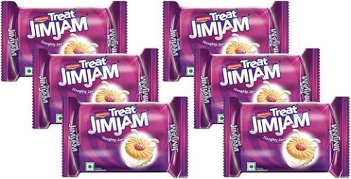 Britannia Treat Jim Jam Cream Biscuits, 138g (Pack of 6)