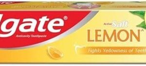 Colgate Active Salt Lemon Toothpaste, Germ Fighting, Tooth paste for Healthy Gums, Removes Yellowness of Teeth, 100g