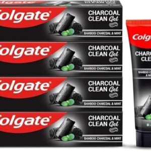 Colgate Charcoal Clean Black Gel Toothpaste, Combo Pack of 480g (120g x4) Deep Clean Tooth paste With Bamboo Charcoal & Wintergreen Mint For Plaque Removal & Tingling Fresh...