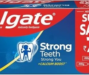 Colgate Strong Teeth, 800G (Combo Pack, Free), India'S No: 1 Toothpaste Brand, Calcium-Boost For 2X Stronger Teeth, Prevents Cavities, Whitens Teeth, Freshens Breath