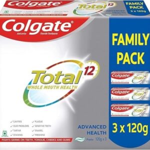 Colgate Total Whole Mouth Health, Antibacterial Toothpaste, 360gm (Advanced Health, Saver Pack), Multicolour Oral Care