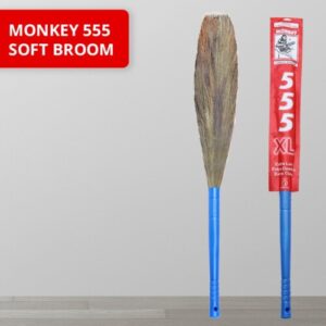 Monkey 555 XL Broom – Extra Long Natural Grass Broom for Maximum Reach