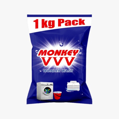 Monkey VVV Wonder Wash Detergent Powder – 1kg | Effective Daily Wash Formula