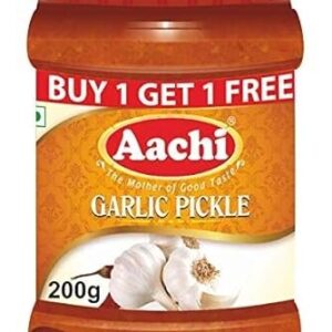 Aachi Garlic Pickle - 200g (Buy 1 Get 1 Free) & MJR Special Fryums /Papad-200g