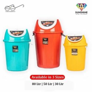 Plastic Swing Dustbin 30,50 & 80 Ltrs