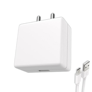 AMS Fast Charger with USB Cable (White) | ఫాస్ట్ చార్జర్ విత్ USB కేబుల్ (వైట్)