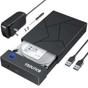 Sounce 3.5" SATA External Hard Drive Enclosure Case with Power Adapter & USB 3.0 Cable