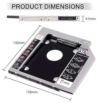 Storite 2nd Bay SATA HDD/SSD Caddy for Laptop (Universal 9.5mm) - Image 4