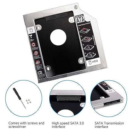 Storite 2nd Bay SATA HDD/SSD Caddy for Laptop (Universal 9.5mm) - Image 5
