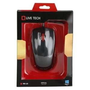 Live Tech MS-19 Wired Optical Mouse (Black & Red)