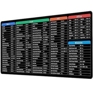 Shortcut Keys Extended Mouse Pad for Windows, Word, Excel, PowerPoint & Office – Large Desk Mat (Multicolor)