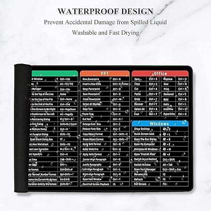 Shortcut Keys Extended Mouse Pad for Windows, Word, Excel, PowerPoint & Office – Large Desk Mat (Multicolor) - Image 4