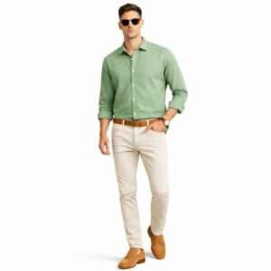 Sage Green Smart Casual Shirt Outfit
